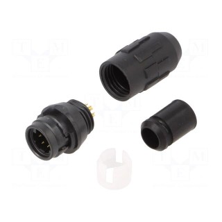 Connector: circular | HR30 | push-pull | plug | 2A | gold-plated | PIN: 6