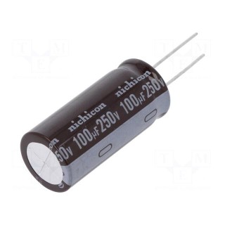 Capacitor: electrolytic | low impedance | THT | 100uF | 250VDC | ±20%