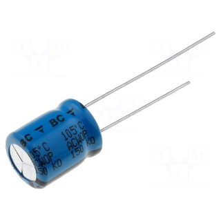 Capacitor: electrolytic | low impedance | THT | 100uF | 63VDC | ±20%