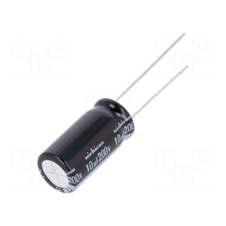 Capacitor: electrolytic | low impedance | THT | 10uF | 200VDC | ±20%