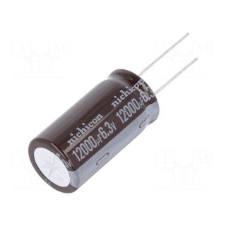 Capacitor: electrolytic | low impedance | THT | 12000uF | 6.3VDC | ±20%