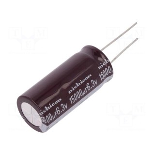 Capacitor: electrolytic | low ESR | THT | 15000uF | 6.3VDC | Ø18x40mm