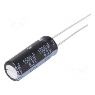 Capacitor: electrolytic | low impedance | THT | 1500uF | 6.3VDC | ±20%