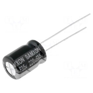 Capacitor: electrolytic | low impedance | THT | 220uF | 35VDC | Ø8x12mm