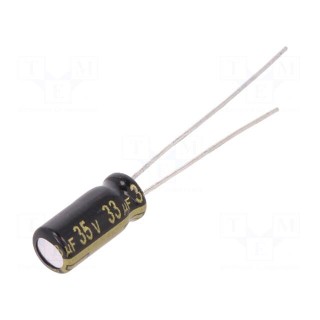 Capacitor: electrolytic | low impedance | THT | 33uF | 35VDC | Ø5x11mm