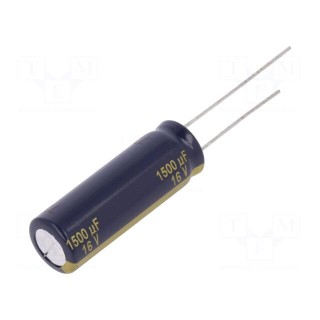 Capacitor: electrolytic | low impedance | THT | 1500uF | 16VDC | ±20%