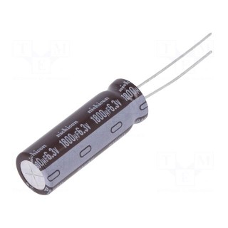 Capacitor: electrolytic | low ESR | THT | 1800uF | 6.3VDC | Ø10x30.5mm
