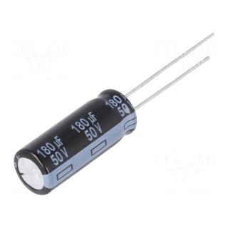 Capacitor: electrolytic | low impedance | THT | 180uF | 50VDC | Ø8x20mm