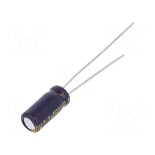 Capacitor: electrolytic | low impedance | THT | 2.2uF | 50VDC | Ø5x11mm