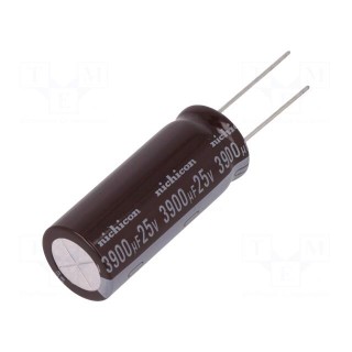 Capacitor: electrolytic | low ESR | THT | 3900uF | 25VDC | Ø16x40mm