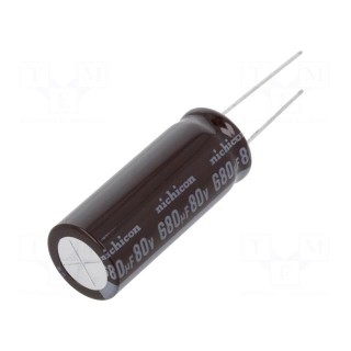 Capacitor: electrolytic | low impedance | THT | 680uF | 80VDC | ±20%