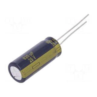Capacitor: electrolytic | low impedance | THT | 820uF | 25VDC | ±20%