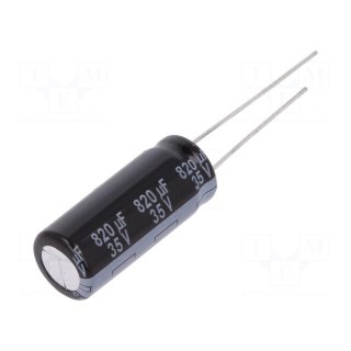 Capacitor: electrolytic | low impedance | THT | 820uF | 35VDC | ±20%