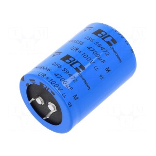 Capacitor: electrolytic | SNAP-IN | 4.7mF | 100VDC | Ø35x50mm | ±20%