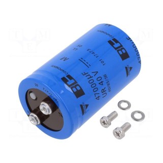 Capacitor: electrolytic | screw type | 47mF | 40VDC | Ø50x80mm | ±20%