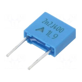 Capacitor: polyester | 0.0022uF | 200VAC | 400VDC | 5mm | ±5% | -55÷125°C