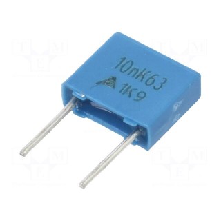 Capacitor: polyester | 10nF | 40VAC | 63VDC | Pitch: 5mm | ±10%