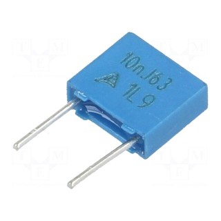 Capacitor: polyester | 0.01uF | 40VAC | 63VDC | 5mm | ±5% | 7.3x6.5x2.5mm