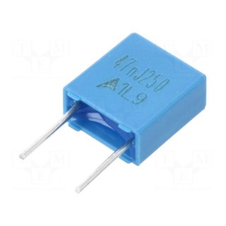 Capacitor: polyester | 47nF | 160VAC | 250VDC | Pitch: 5mm | ±5%