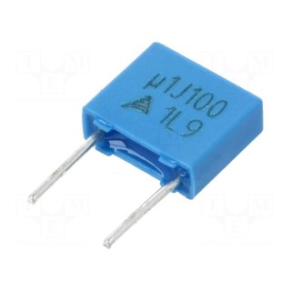 Capacitor: polyester | 0.1uF | 63VAC | 100VDC | 5mm | ±5% | 7.3x6.5x2.5mm