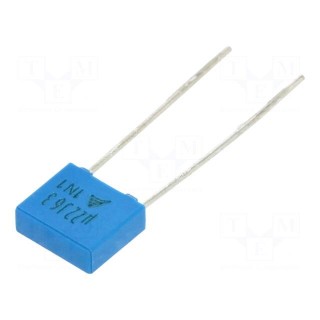 Capacitor: polyester | 0.22uF | 40VAC | 63VDC | 5mm | ±5% | 7.3x6.5x2.5mm