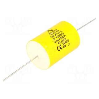 Capacitor: polyester | 0.47uF | Leads: axial | ESR: 4.8mΩ | THT | ±5%