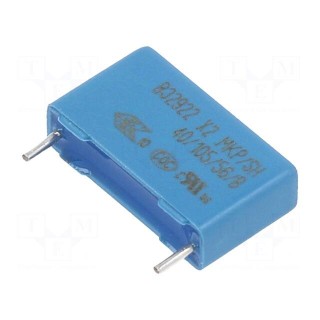 Capacitor: polyester | 100nF | 305VAC | 15mm | ±20% | 18x10.5x5mm | THT