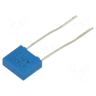 Capacitor: polyester | 100nF | 40VAC | 63VDC | 5mm | ±10% | 7.3x6.5x2.5mm