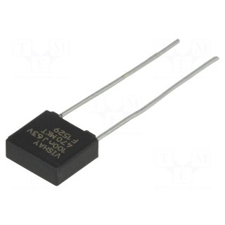 Capacitor: polyester | 100nF | 40VAC | 63VDC | 5mm | ±5% | 7.2x2.5x6.5mm