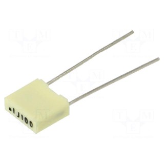 Capacitor: polyester | 100nF | 63VAC | 100VDC | 5mm | ±5% | 7.2x6.5x2.5mm