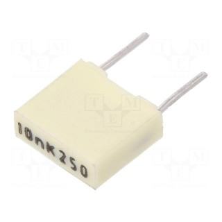 Capacitor: polyester | 10nF | 160VAC | 250VDC | 5mm | ±10% | -55÷105°C