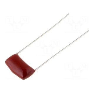 Capacitor: polyester | 10nF | 630VDC | 10mm | ±10% | 12x4x8mm | THT