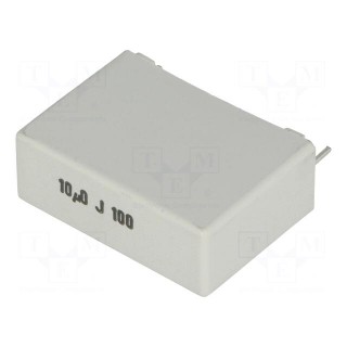 Capacitor: polyester | 10uF | 63VAC | 100VDC | Pitch: 27.5mm | ±5%