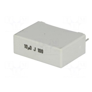 Capacitor: polyester | 10uF | 63VAC | 100VDC | 27.5mm | ±5% | -55÷100°C