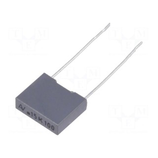 Capacitor: polyester | 150nF | 63VAC | 100VDC | Pitch: 7.5mm | ±10%