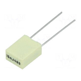 Capacitor: polyester | 15nF | 200VAC | 400VDC | 5mm | ±5% | 7.2x4.5x9.5mm