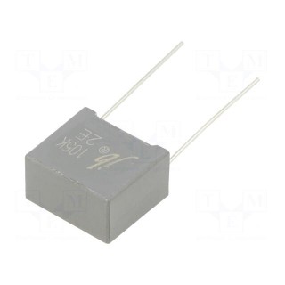 Capacitor: polyester | 1uF | 250VDC | Pitch: 15mm | ±10% | 18x10x16mm