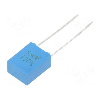 Capacitor: polyester | 1uF | 40VAC | 63VDC | 5mm | ±5% | 7.3x9.5x4.5mm