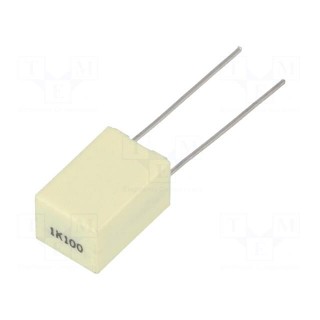 Capacitor: polyester | 1uF | 63VAC | 100VDC | 5mm | ±10% | 7.2x6x11mm