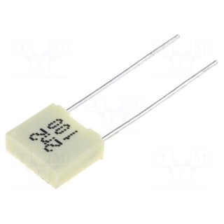 Capacitor: polyester | 2.2nF | 63VAC | 100VDC | Pitch: 5mm | ±10%