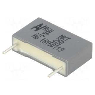 Capacitor: polyester | 220nF | 160VAC | 250VDC | Pitch: 15mm | ±10%
