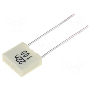 Capacitor: polyester | 22nF | 63VAC | 100VDC | Pitch: 5mm | ±5%