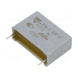 Capacitor: polyester | 470nF | 310VAC | 630VDC | 27.5mm | ±10% | THT