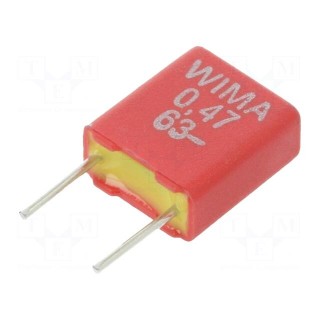 Capacitor: polyester | 470nF | 40VAC | 63VDC | 5mm | ±10% | 7.2x3.5x8.5mm