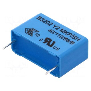 Capacitor: polypropylene | Y2 | 100nF | 26.5x16.5x8.5mm | THT | ±20%