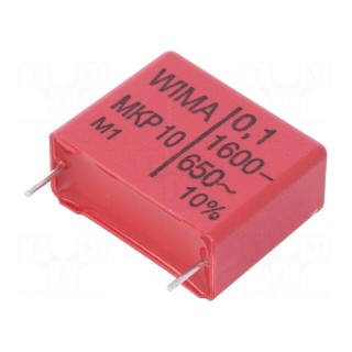 Capacitor: polypropylene | 100nF | 26.5x11x21mm | THT | ±10% | 22.5mm