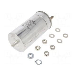 Capacitor: polypropylene | 15uF | Leads: M10 screws | ESR: 3.6mΩ | ±10%