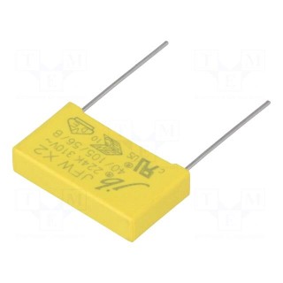 Capacitor: polypropylene | X2,suppression capacitor | 220nF | 22mm