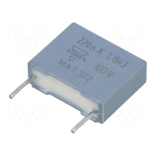 Capacitor: polyester | 220nF | 63VAC | 100VDC | 10mm | ±10% | THT