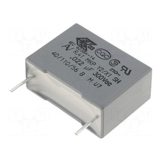 Capacitor: polypropylene | Capacitor: X1,Y2 | R41 | 22nF | THT | ±20%